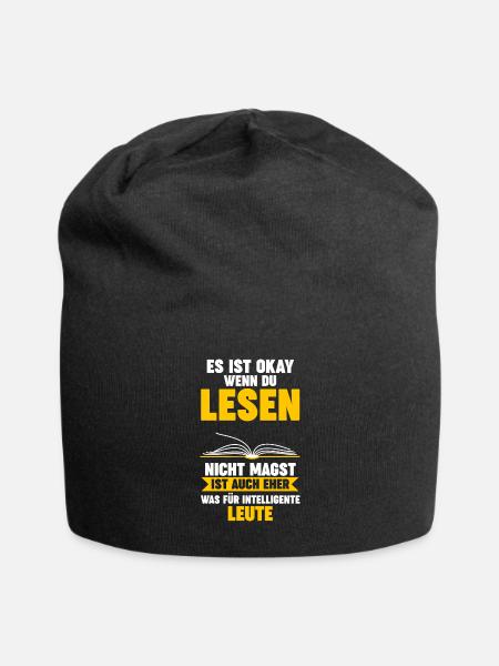 Lesen Bücher Leser Geschenk - Jersey-Beanie - Schwarz