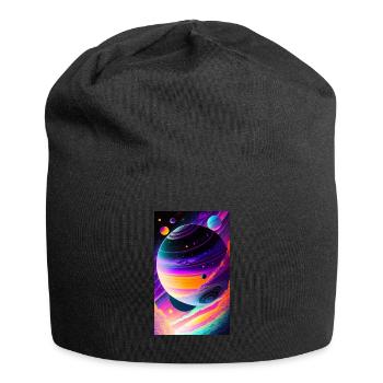 Solar System | Planets | Space | Star - Jersey Beanie - black - Front