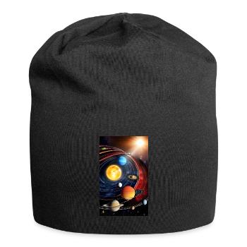 Solar System | Planets | Space | Star - Jersey Beanie - black - Front