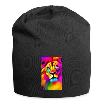 Lion | Animal | Prédateur | Rugissement | Roi | Afrique - Bonnet en jersey - noir - Devant