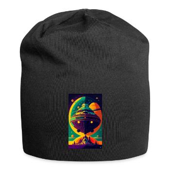 Alien | UFO | Spaceship | UAP | alien - Jersey Beanie - black - Front