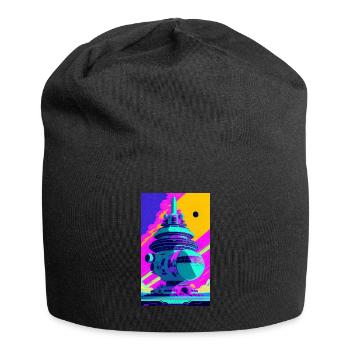 Alien | UFO | Raumschiff | UAP | außerirdische - Jersey-Beanie - Schwarz - Vorne