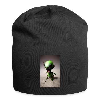 Alien | UFO | Raumschiff | UAP | außerirdische - Jersey-Beanie - Schwarz - Vorne