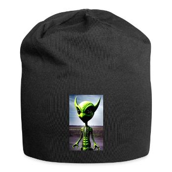 Alien | UFO | Raumschiff | UAP | außerirdische - Jersey-Beanie - Schwarz - Vorne