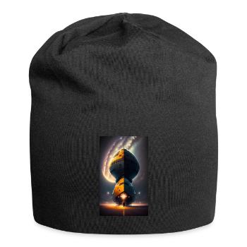 Alien | UFO | Raumschiff | UAP | außerirdische - Jersey-Beanie - Schwarz - Vorne