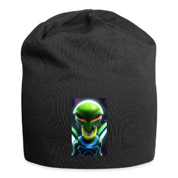 Alien | UFO | Raumschiff | UAP | außerirdische - Jersey-Beanie - Schwarz - Vorne