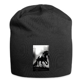 Cheval | Équitation | Animal | Monture | Coloré - Bonnet en jersey - noir - Devant