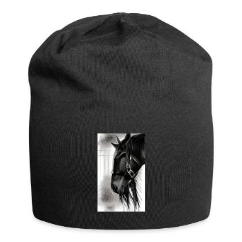 Horse | Horseback riding | Animal | Mount | Colorful - Jersey Beanie - black - Front