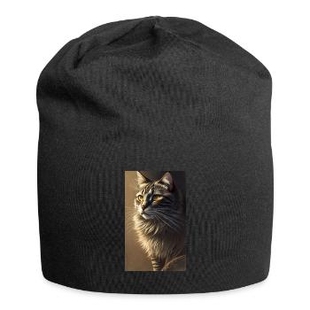 Chat | Animal de compagnie | Fan de chat | mignon | Chaton - Bonnet en jersey - noir - Devant