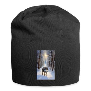 Loup | Prédateur | Chien | Mystique - Bonnet en jersey - noir - Devant