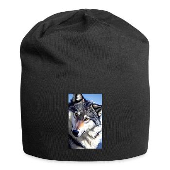 Loup | Prédateur | Chien | Mystique - Bonnet en jersey - noir - Devant