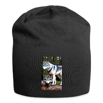 Loup | Prédateur | Chien | Mystique - Bonnet en jersey - noir - Devant