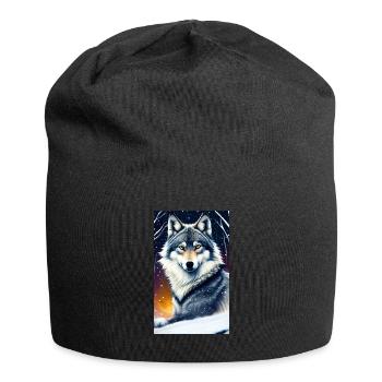 Wolf | Raubtier | Hund | Mystisch - Jersey-Beanie - Schwarz - Vorne