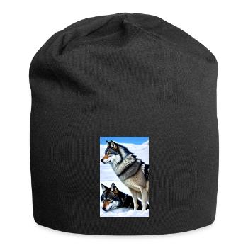 Loup | Prédateur | Chien | Mystique - Bonnet en jersey - noir - Devant
