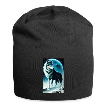 Loup | Prédateur | Chien | Mystique - Bonnet en jersey - noir - Devant