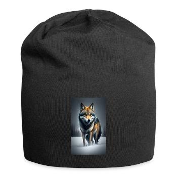 Loup | Prédateur | Chien | Mystique - Bonnet en jersey - noir - Devant