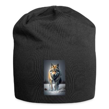 Loup | Prédateur | Chien | Mystique - Bonnet en jersey - noir - Devant