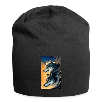 Loup | Prédateur | Chien | Mystique - Bonnet en jersey - noir - Devant