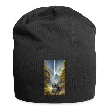 Loup | Prédateur | Chien | Mystique - Bonnet en jersey - noir - Devant