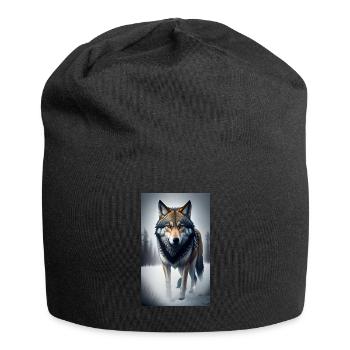 Loup | Prédateur | Chien | Mystique - Bonnet en jersey - noir - Devant