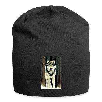 Wolf | Raubtier | Hund | Mystisch - Jersey-Beanie - Schwarz - Vorne