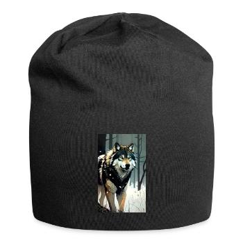 Wolf | Raubtier | Hund | Mystisch - Jersey-Beanie - Schwarz - Vorne