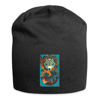 Loup | Prédateur | Chien | Mystique - Bonnet en jersey - noir - Devant