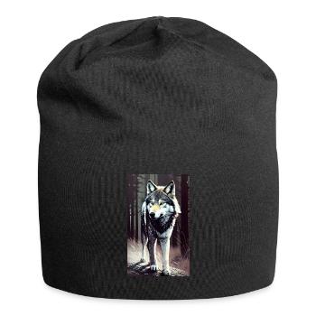 Wolf | Predator | Dog | Mystical - Jersey Beanie - black - Front