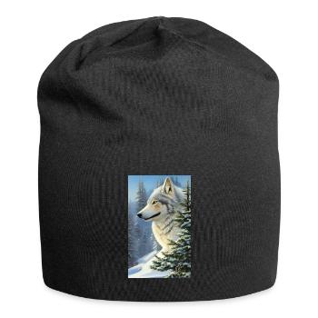 Loup | Prédateur | Chien | Mystique - Bonnet en jersey - noir - Devant