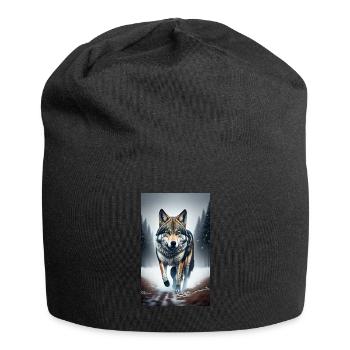 Wolf | Predator | Dog | Mystical - Jersey Beanie - black - Front