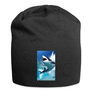 Shark | Great White Shark | Sea creature | Fish - Jersey Beanie - black - Front