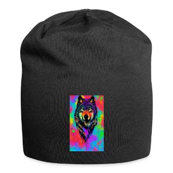 Loup | Prédateur | Chien | Mystique - Bonnet en jersey - noir - Devant