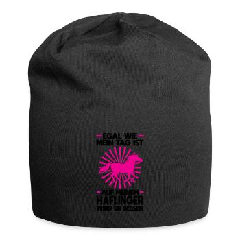 Haflinger Pferd Haflinger Liebhaber Geschenk - Jersey-Beanie - Schwarz - Vorne