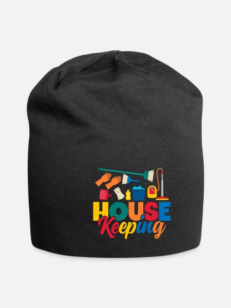 Housekeeping Materials - Jersey-Beanie - Schwarz