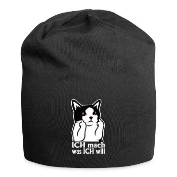 Ich mach was ich will Katze - Jersey-Beanie - Schwarz - Vorne