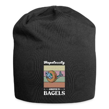 Delikatessen Israel Lachs Bagel Küche Spruch - Jersey-Beanie - Schwarz - Vorne