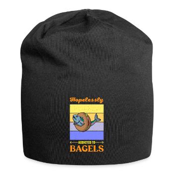 Delikatessen Israel Lachs Bagel Küche Spruch - Jersey-Beanie - Schwarz - Vorne