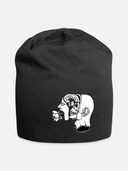 Geteilter schreiender Kopf - Jersey-Beanie - Schwarz