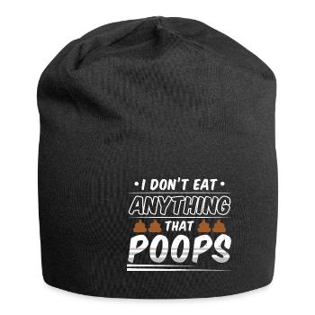 Funny Vegan I Don't Ate Anything That Poops - Jersey-Beanie - Schwarz - Vorne