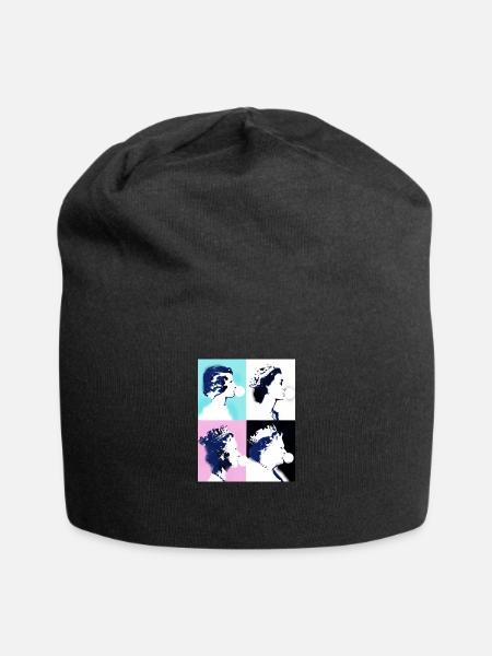 Queen II -Elizabeth England Queen,Kaugummi,pop-art - Jersey-Beanie - Schwarz