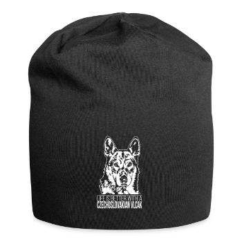 Czechoslovakian Vlcak life is better Hund Wilsigns - Jersey-Beanie - Schwarz - Vorne