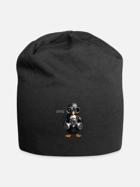 Pinguin - Jersey-Beanie - Schwarz
