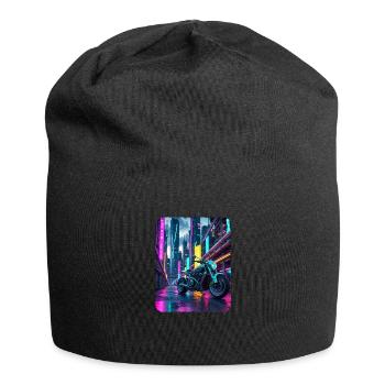 Chrom Motorrad in Neon City - Jersey-Beanie - Schwarz - Vorne