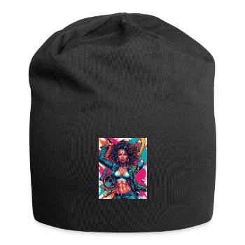 Hip Hop Urban Girl Power - Jersey Beanie - black - Front