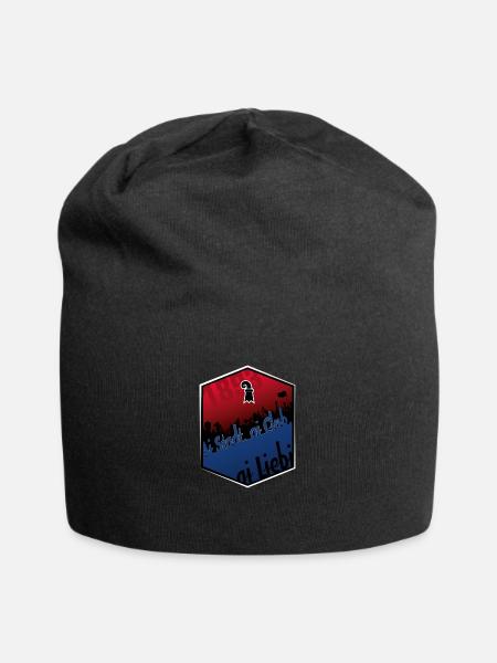 Ai Stadt, ai Club, ai Liebi - Jersey-Beanie - Schwarz