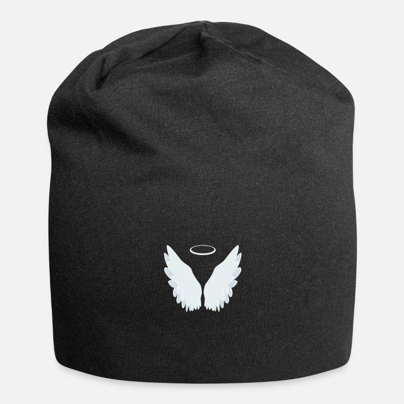 Ailes d'ange - Bonnet en jersey - noir