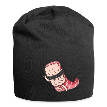 Sushi Superheld Illustration Geschenk - Jersey-Beanie - Schwarz - Vorne