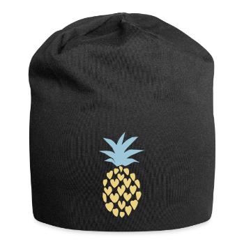 Ananas - ananas-amant - Bonnet en jersey - noir - Devant
