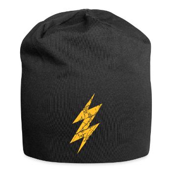 risse kratzer blitz symbol anschliessen anschluss - Jersey-Beanie - Schwarz - Vorne