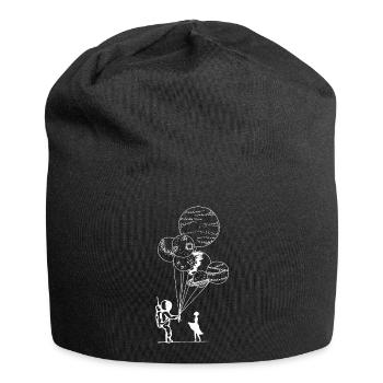 Astronaut Mädchen Planeten - Jersey-Beanie - Schwarz - Vorne
